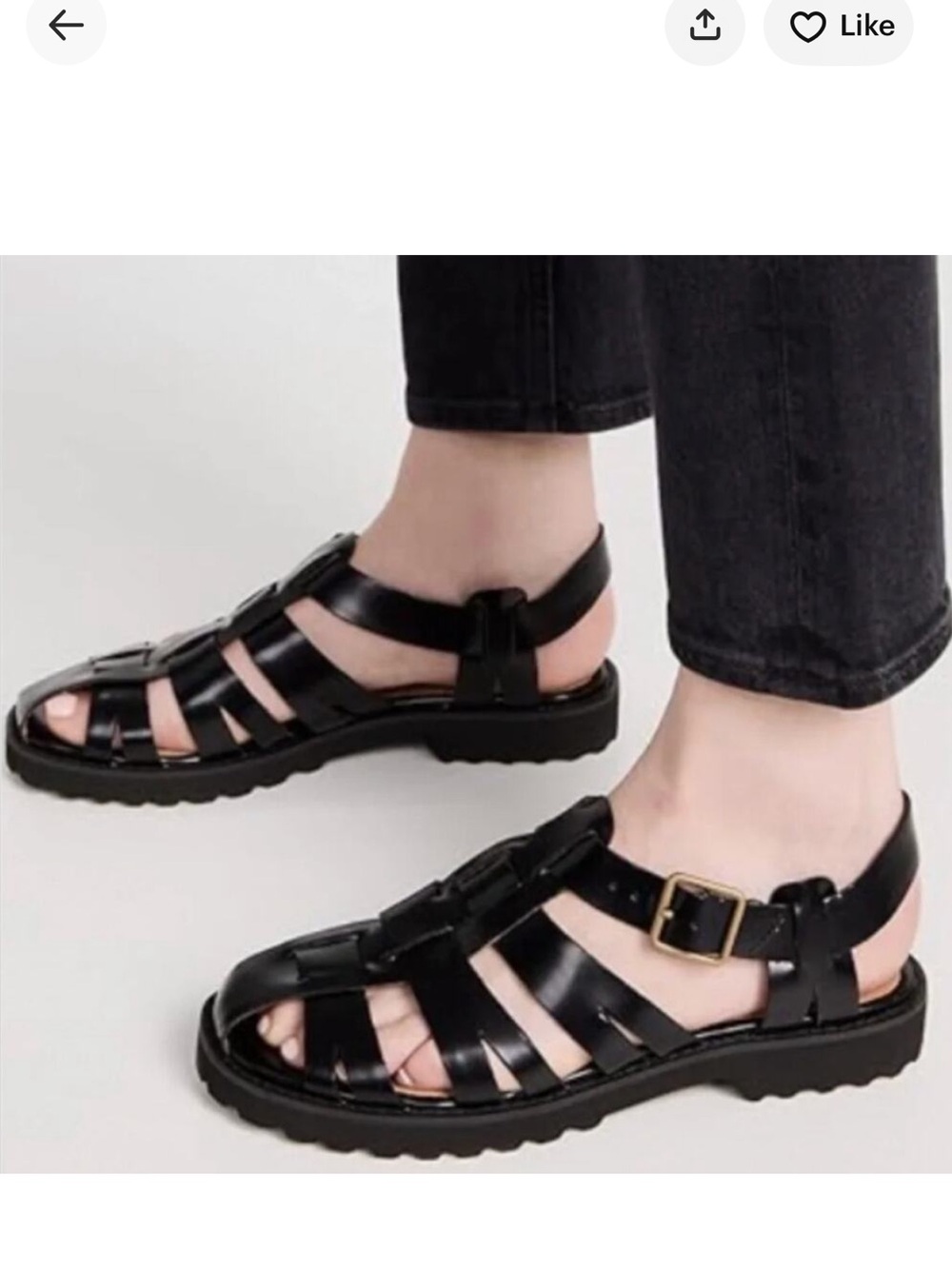 Madewell Black Cari Fisherman Sandals with Buckle size 10